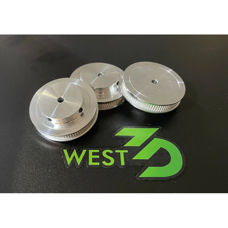 GT2 80T (6mm wide) Pulley (5mm bore) Silver / Black Silver