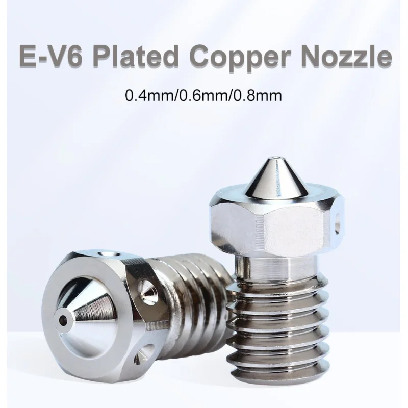Plated Copper V6 Nozzles (.4mm, .6mm, .8mm) – E3D TriangleLab