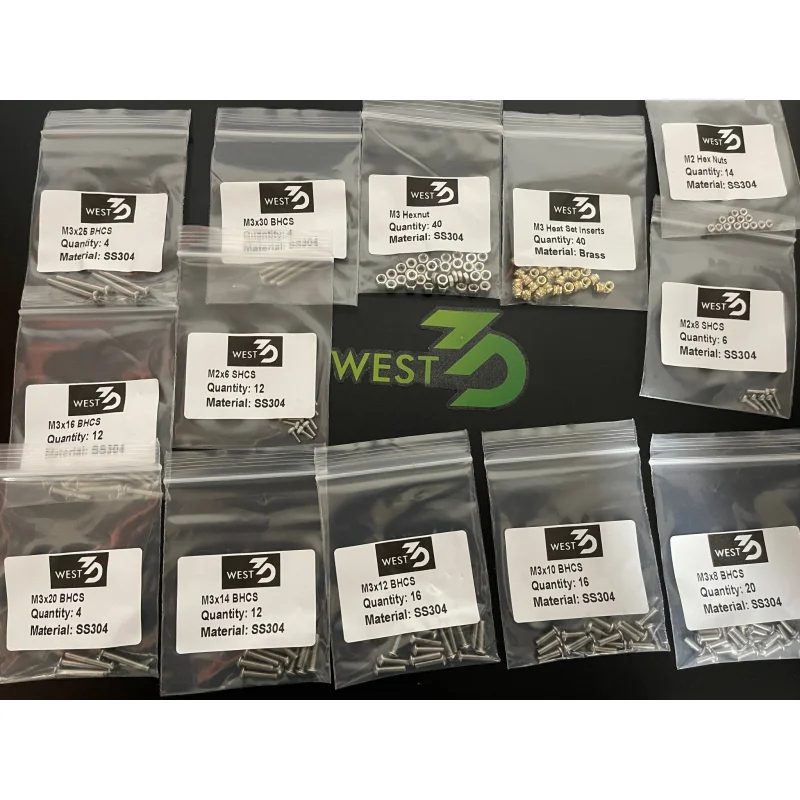 West3D BDF Stainless Steel Fastener Kit for Tri-Zero Stainless (Silver)