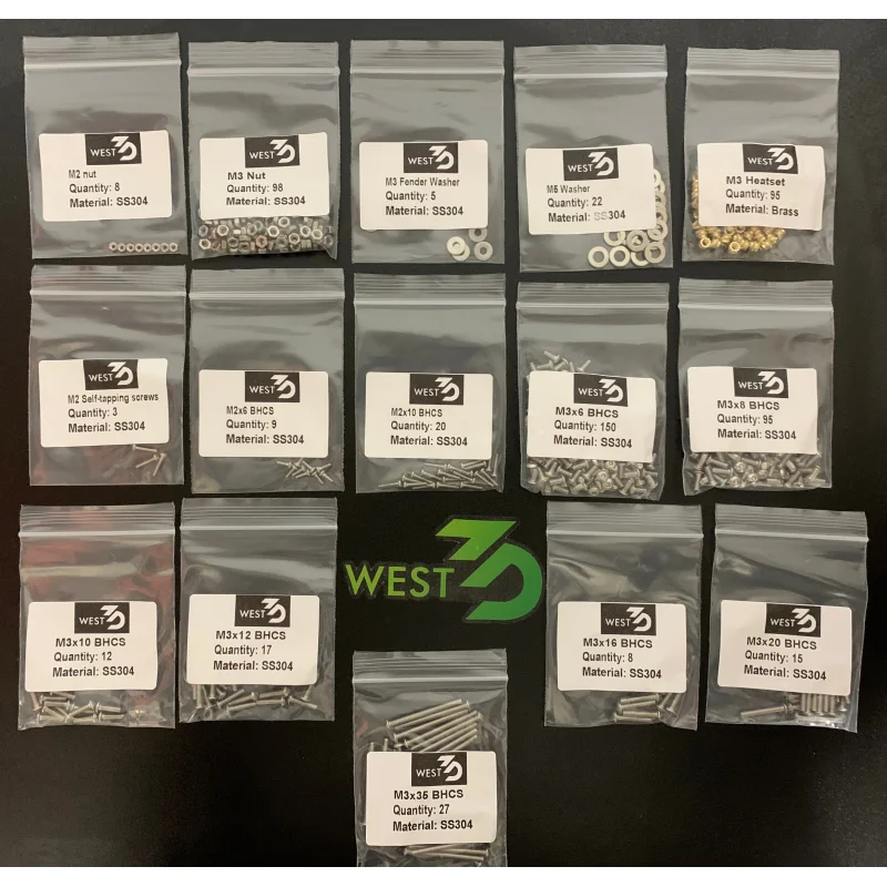 West3D Stainless Steel Fastener Kit for F-Zero (BDF) Stainless (Silver)