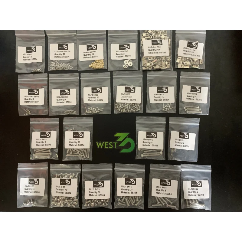 West3D Stainless Steel Fastener Kit for Tiny-M (BDF) Stainless (Silver)