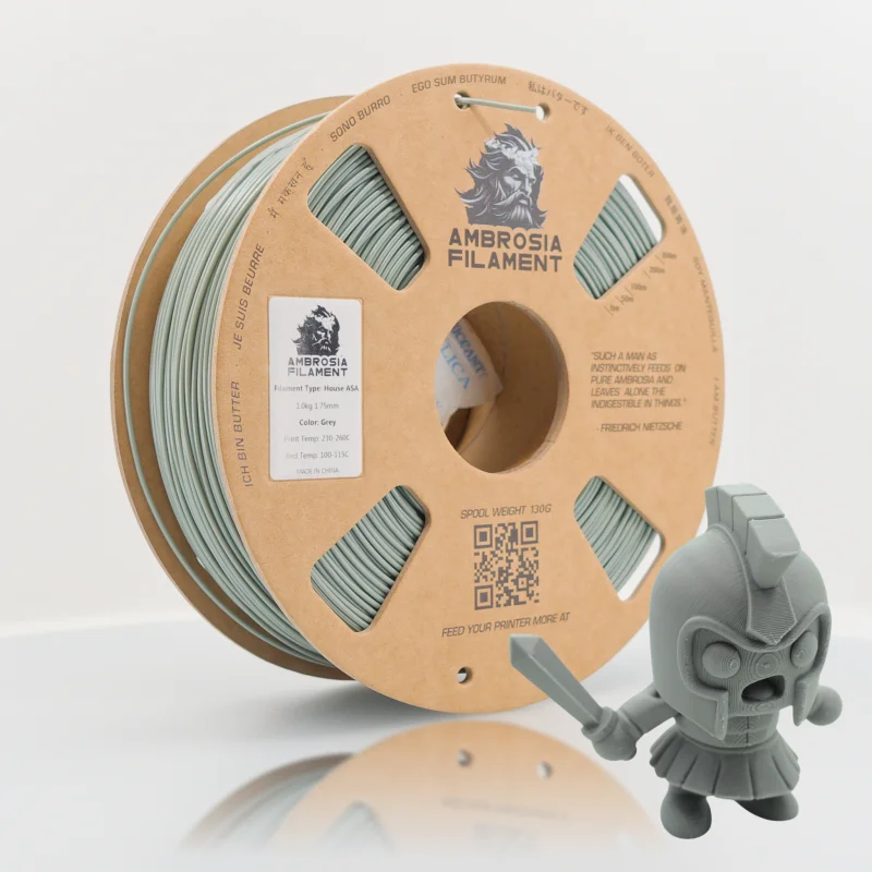 AMBROSIA ASA Filament of the Gods – 1KG Bambu AMS Friendly Cardboard Spools Premium 3D Printing Filament House ASA Black