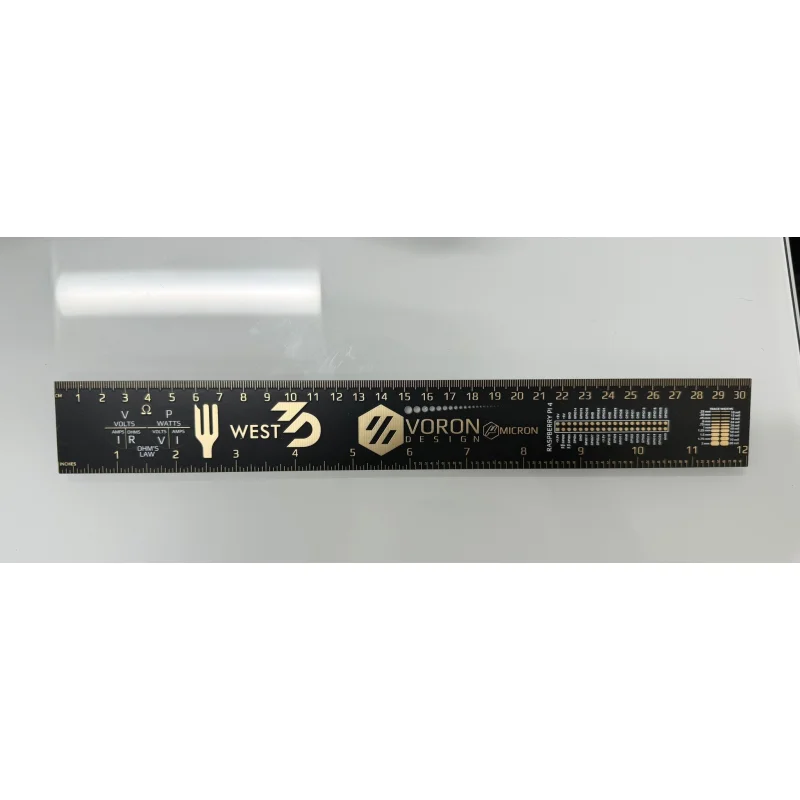 Never Grow Up Ruler 2- Voron Design / Micron / Salad Fork / West3D PCB Ruler Multi-functional Black / West3D