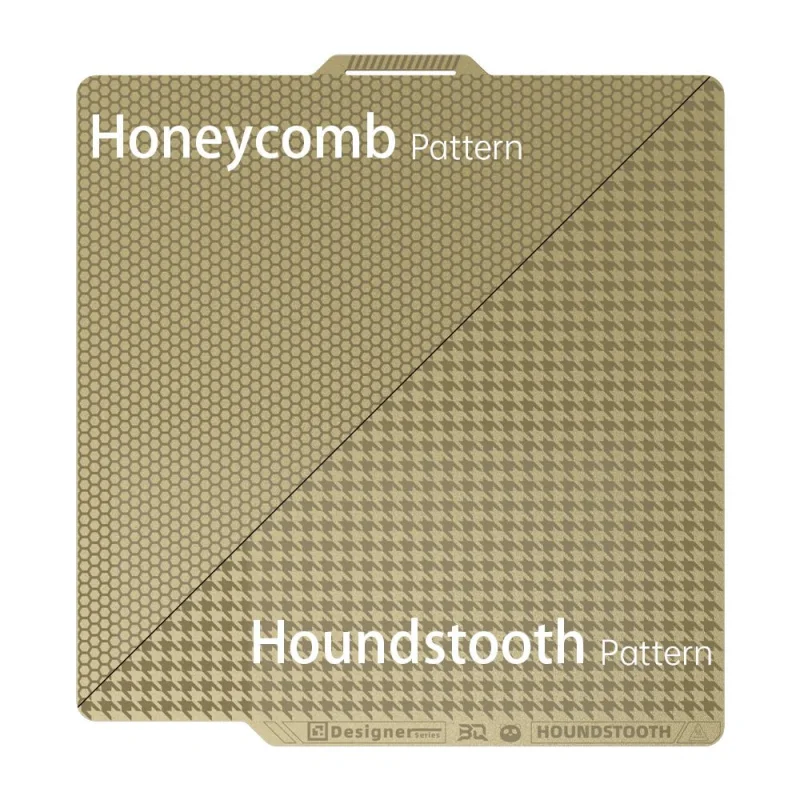 Biqu Panda Designer Series Build Plate for Bambu Labs P1, P2, A1 and X1 – Double Sided Honeycomb and Houdstooth