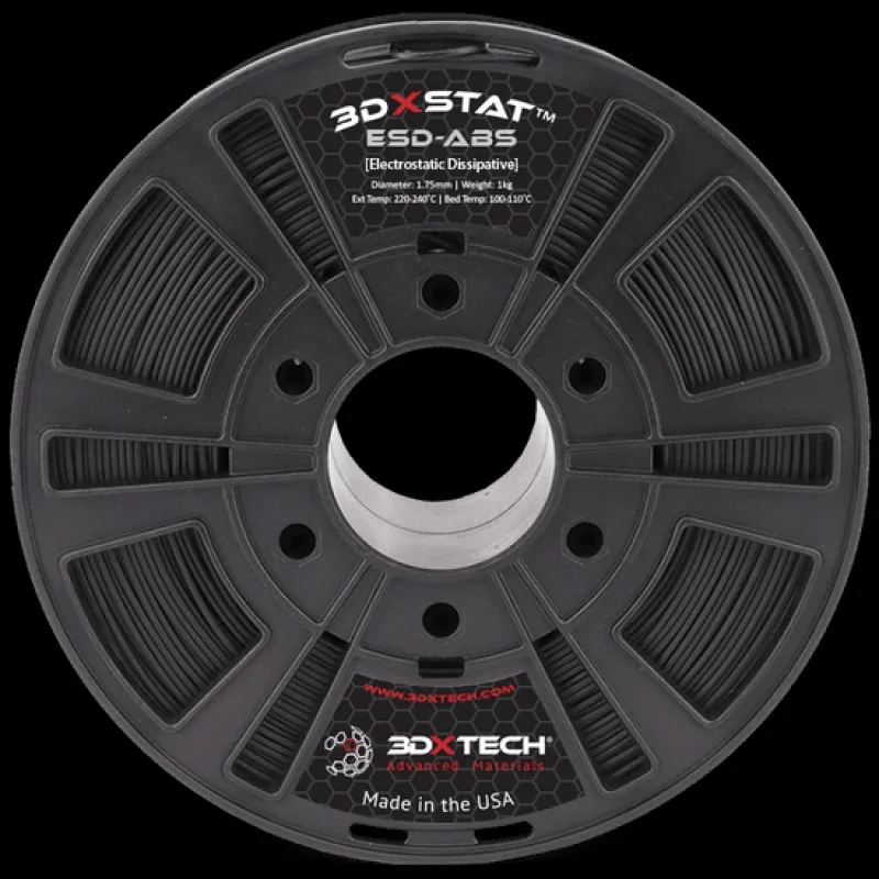 3DXSTAT” ESD-ABS 1.75mm 3D Printer Filament by 3DXTech Made in USA 750g Black