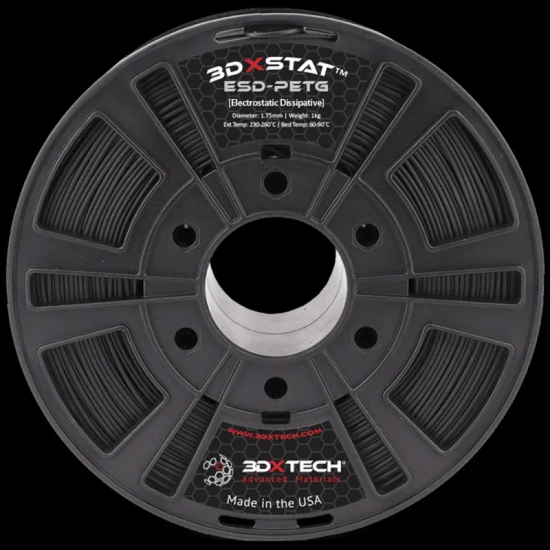 3DXSTAT” ESD-PETG 1.75mm 3D Printer Filament by 3DXTech Made in USA 750g Black