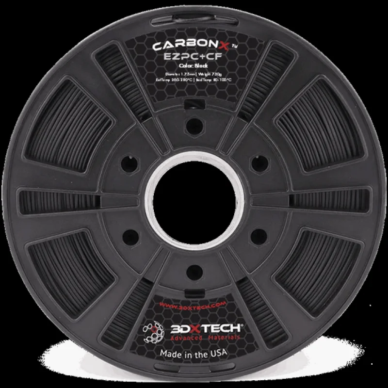 CarbonX ezPC+CF 3D Printer Filament by 3DXTech Made in USA 750g Black