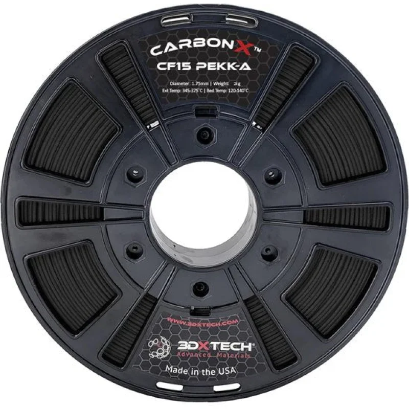 CarbonX PEKK-A+CF15 1.75mm 3D Printer Filament by 3DXTech Made in USA 250g Black