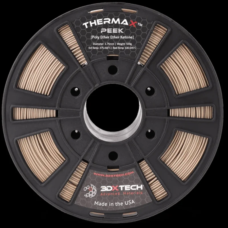 ThermaX PEEK 1.75mm 3D Printer Filament by 3DXTech Made in USA 500g Natural