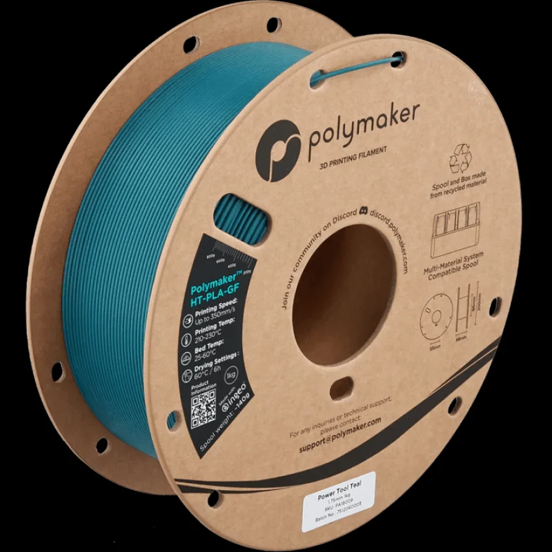 Polymaker HT-PLA-GF Glass Fiber High Temperature PLA – Extra Strong Black (HEX Code – 363738)