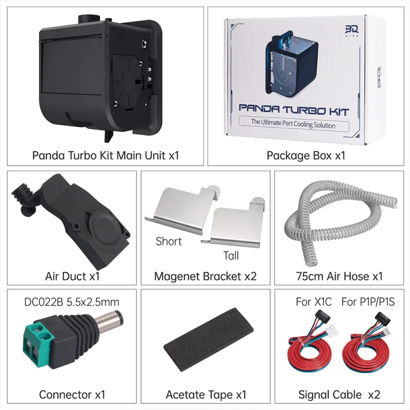 Biqu Panda Turbo – Turbo Fan Upgrade for Exceptional Part Cooling for Bambu P1 and X1 Series Printers