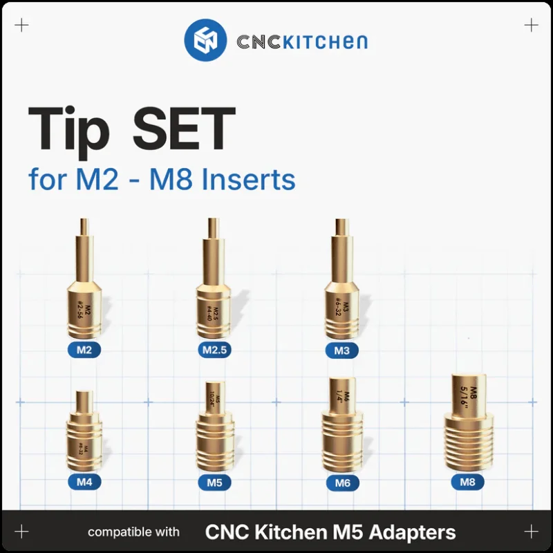 CNC Kitchen Installation Tips SET for M2-M8 Inserts