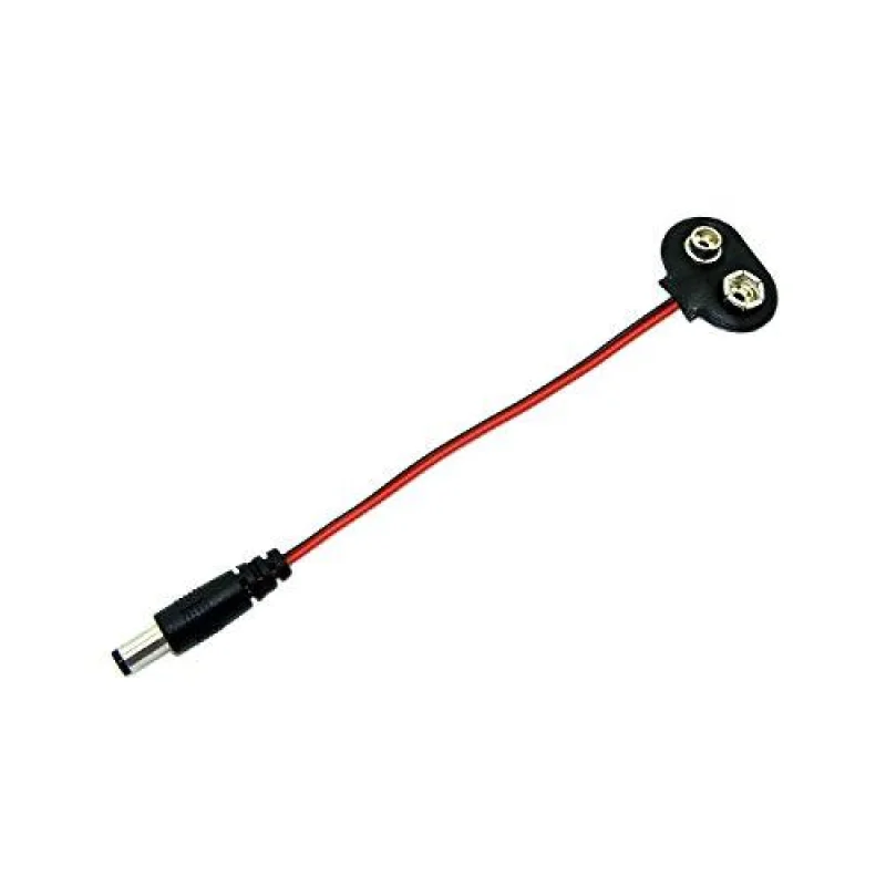 9V Battery to DC Barrel Jack Adapter Cable 5.5 2.1mm