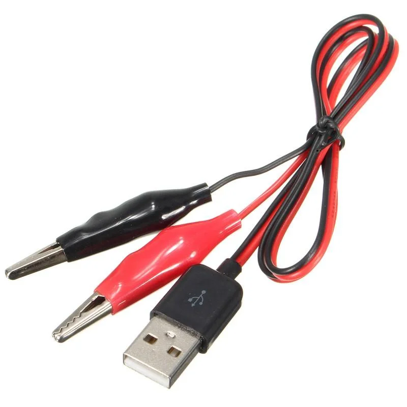 Alligator Clip to USB Male Power Cable 40cm
