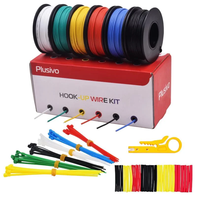 22AWG Solid Core Hook-Up Wire Kit 6 Color Rolls