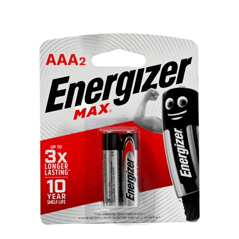 Energizer MAX AAA Alkaline Battery 1.5V LR03 (2 Pack)