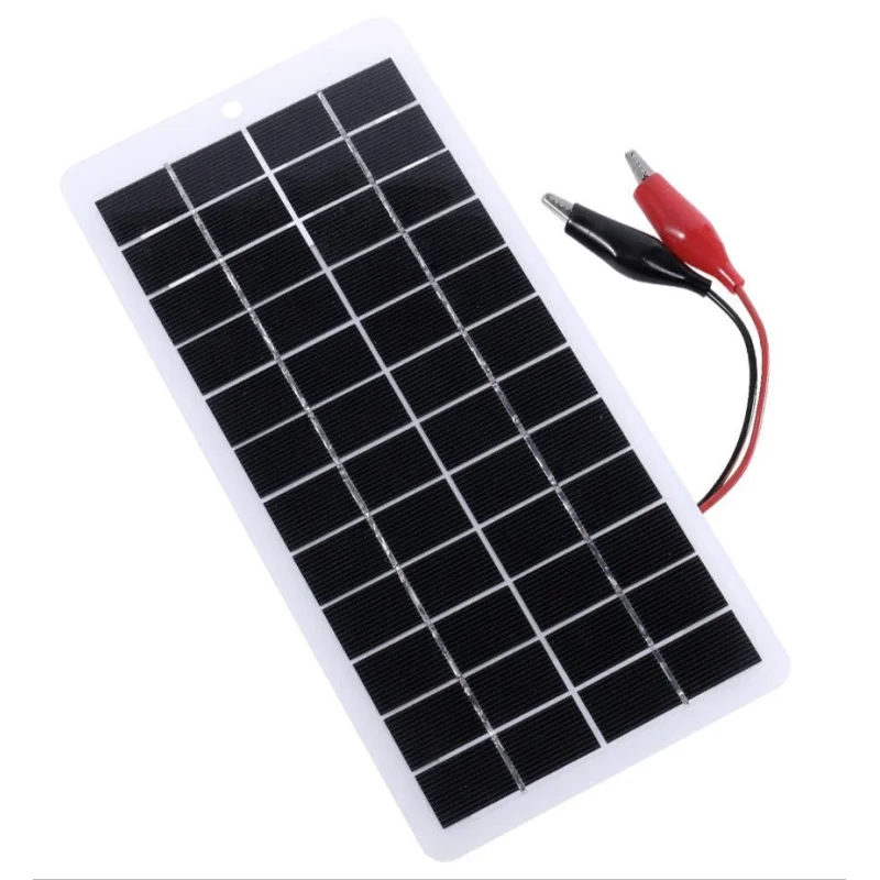 12V 10W Solar Panel with Alligator Clips 250  120mm