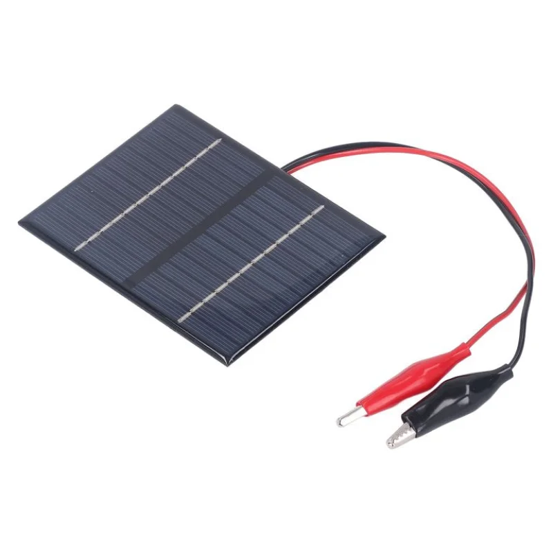 12V 5W Solar Panel with Alligator Clips 136  110mm