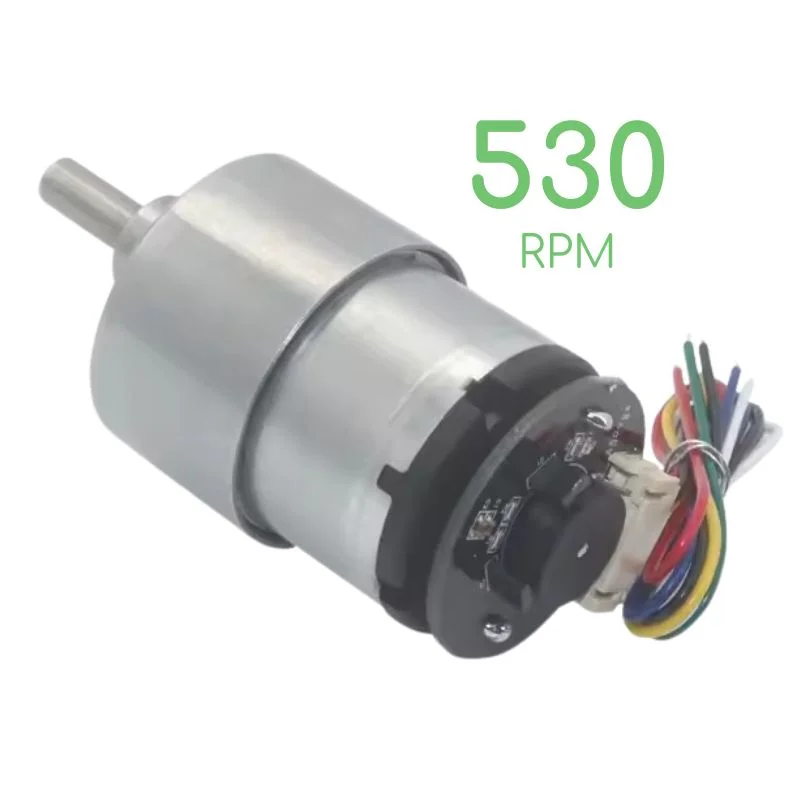 12V JGB37-520 DC Geared Motor with Encoder  530 RPM
